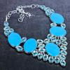 Turquoise Gemstone Handmade 925 Sterling Silver Jewelry Necklace 18" n5Q00