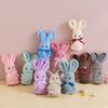 Plush Coral Fleece Towel with Bunny Design Soft Absorbent Hand Towel for Bathroom Kitchen and Travel 75x35 cm