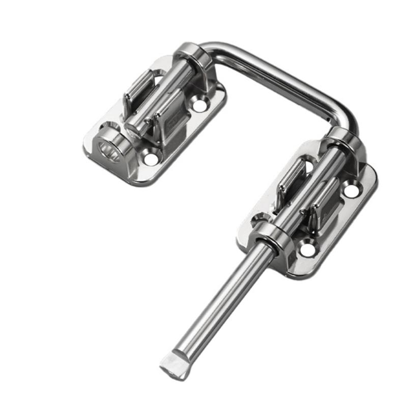 Heavy Duty Door Lock Bracket 180 Degree Rotation Waterproof Surfaces Steel Gate Latches Uprgades for Indoor Outdoor Use