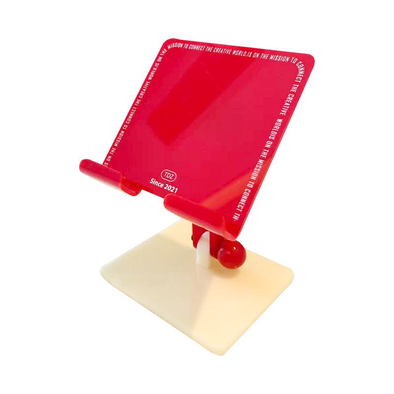 

Red Square Acrylic Phone Stand for Drama Streaming - Customizable Design Translucent Blue