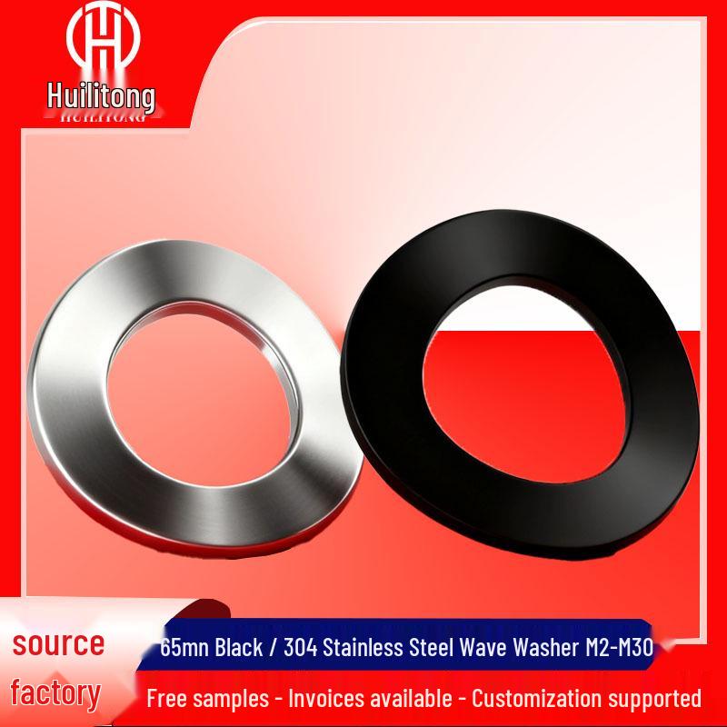 Three-Wave Washer Spring - 65Mn Steel/304 Stainless Steel, Corrugated, Wave Washer, M3-M30.