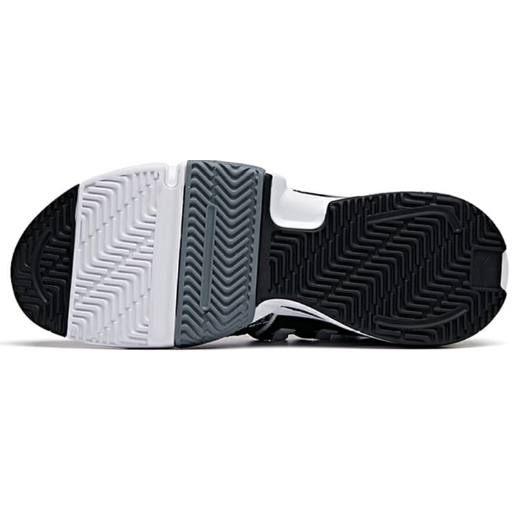 Anta Frivolous Series Cushioning, Wear Resistant Mid Top Basketball Shoes Men's Black White 112021609-3