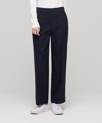MUSINSA STANDARD WOMAN Women'S Straight Hidden Banding Slacks [Navy]