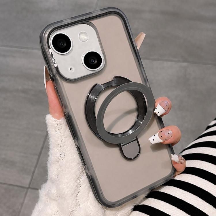 Dual-Color Translucent Matte Phone Case With Kickstand For iPhone 14 Pro, PC+TPU Anti-Fingerprint Shockproof Protective Cover