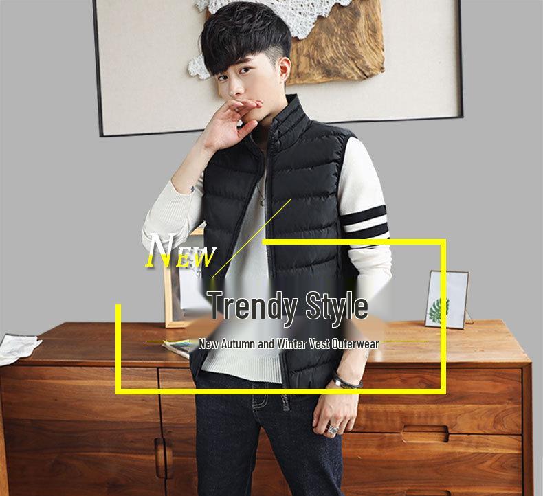 Men's Korean Style Autumn/Winter Warm Down Cotton Sleeveless Jacket