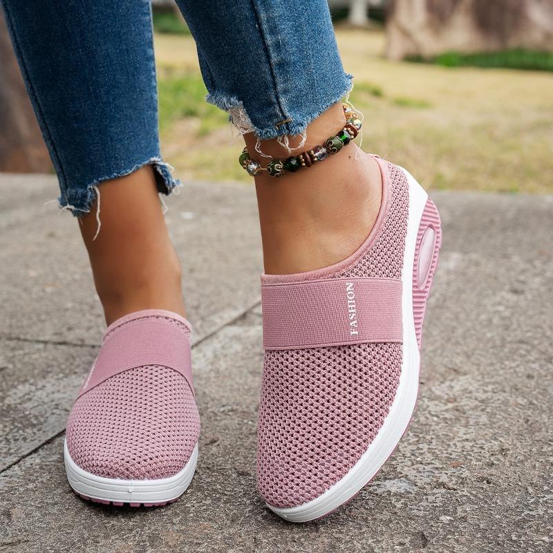 Fashion Women Wedge Slippers Summer Mesh Breathable Casual Slippers Air Cushion Sport Slippers Women's Orthopedic Diabetic Half Slipper