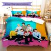 Juego de ropa de cama con estampado de grupo Kpop, funda nórdica, funda de almohada, decoración del hogar, regalo (1 * funda nórdica + 2 * fundas de almohada, sin núcleo)