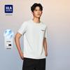HLA Men's Cool-Feel Breathable Color-block Embroidered T-Shirt