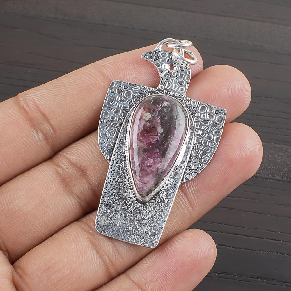 

Natural Tourmalated Quartz Gemstone 925 Sterling Silver Jewelry Pendant 2.14 AJP-2265