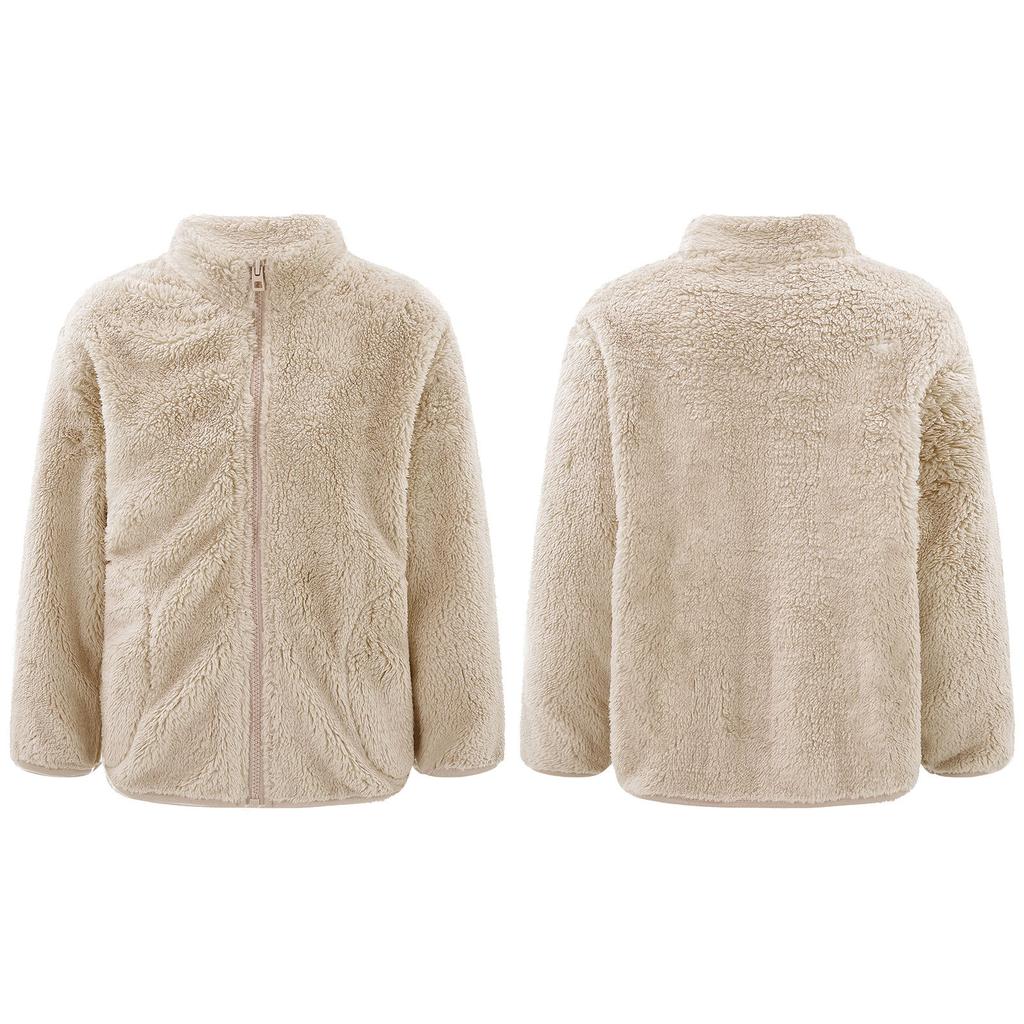Kids Boys Girls Stylish Clothing Long Sleeve Stand Collar Zipper Closure Front Jacket Outerwear