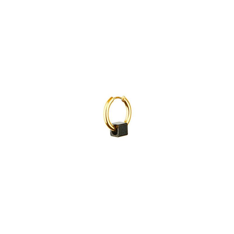 Fashion Square Bead Circle Earrings Stainless Steel Punk Hiphop Geometric Stud Ear Jewelry Party Gifts For Women Men