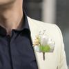 4Pieces Bride and Groom Boutonniere Wedding Dress Corsage Decorations Proms Suit Decorations for Wedding Ceremony
