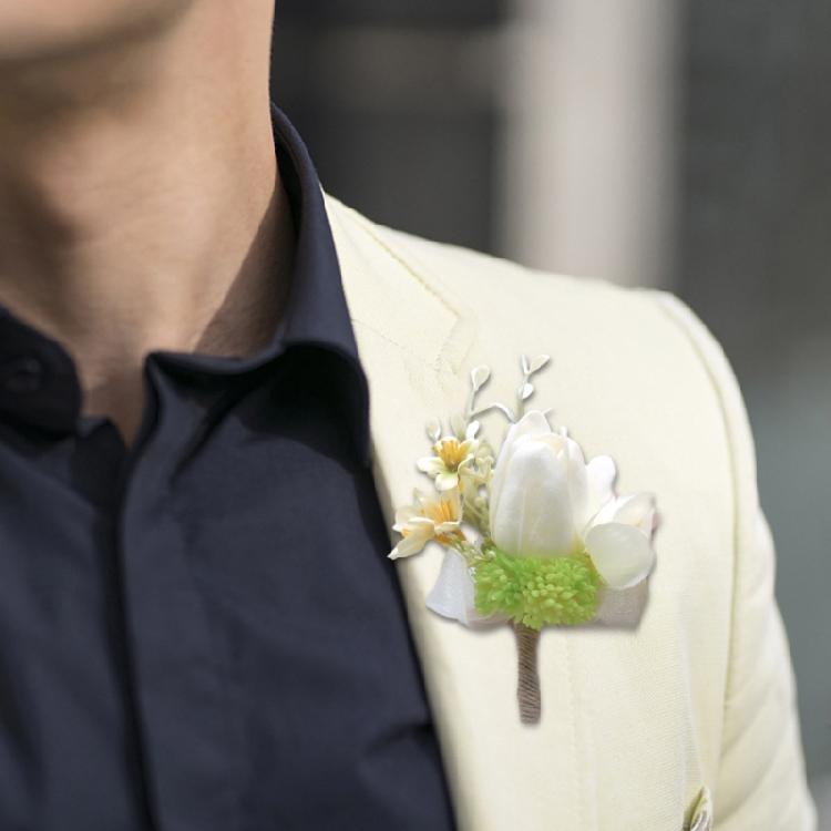 4Pieces Bride and Groom Boutonniere Wedding Dress Corsage Decorations Proms Suit Decorations for Wedding Ceremony