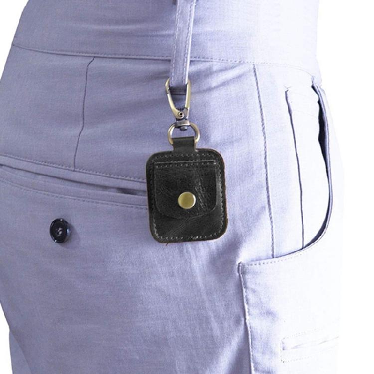 Leather Ring Holder With Keyring Attachment Compact Leather Ring Bag with Keyring for Necklace and Ring Storage