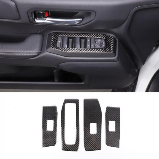 Soft Carbon Window Lift Switch Trim Sticker For Toyota Land Cruiser LC250 24+
