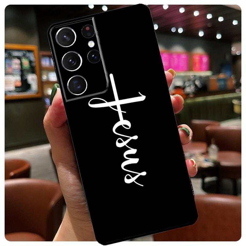 Jesus Cross Phone Case For Samsung Galaxy S23 Ultra S21 S22 S24 S25 Ultra S9 S10 Plus S24 S25 FE Cover