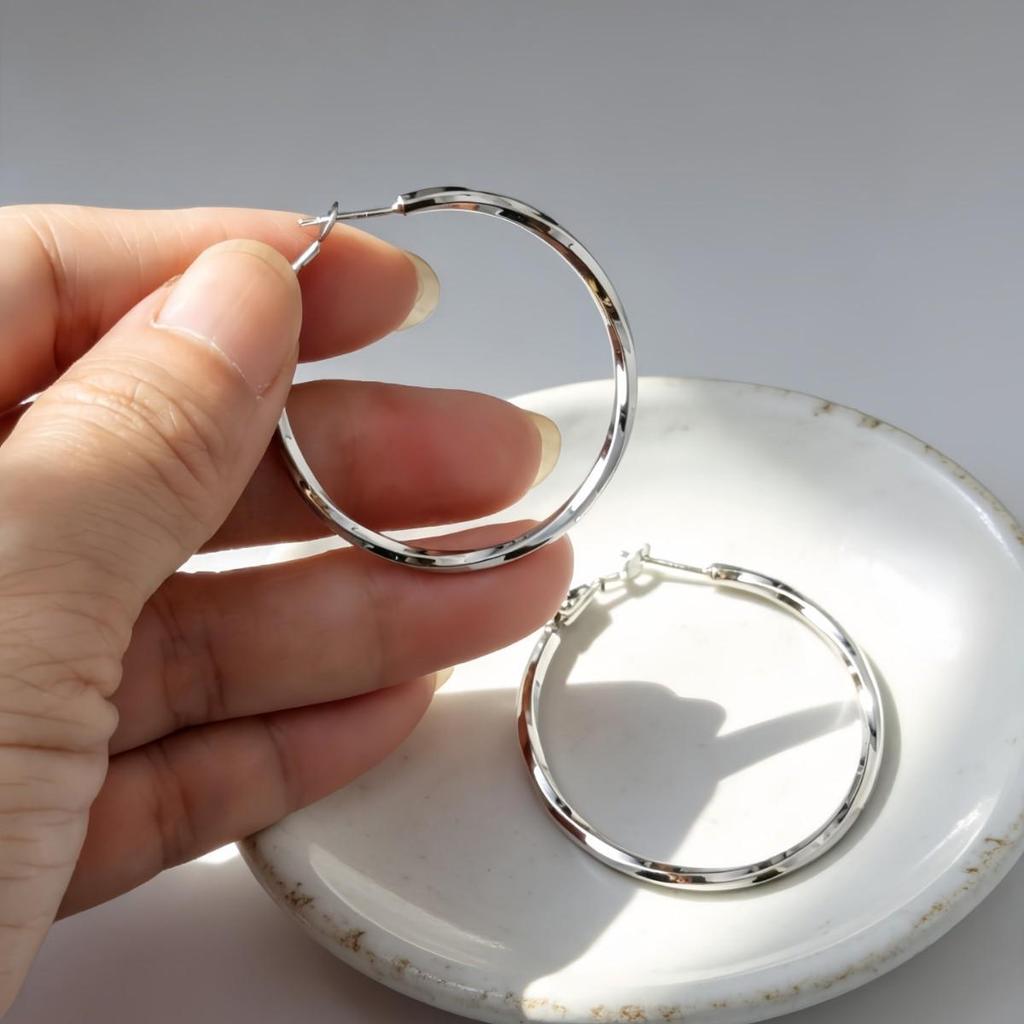 Sterling Silver S925 Mobius Hoop Earrings - Stylish, Versatile, and Durable for Everyday Wear