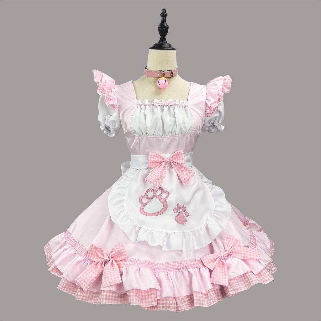 Plus Size Cute Japanese Catgirl Maid Cosplay Costume for Women - Black & White Classic Design