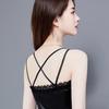 Spring and Summer Black Lace Imitation Silk Sling Women's Thin Suits Wear Outer Vests and Inner Vests Sleeveless Bottoming Shirt Top