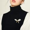 Women Brooch Imitation Pearls Bow Shape Anti-Wear Lapel Pin Scarves Shawls Bags Badge Fashion