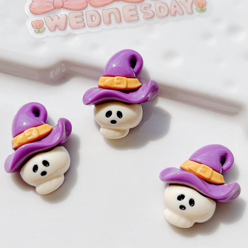 10Pcs New Mini Cute  Cartoon Halloween Collection Flat Back Resin Cabochons Scrapbooking Jewelry Craft Decoration Accessories