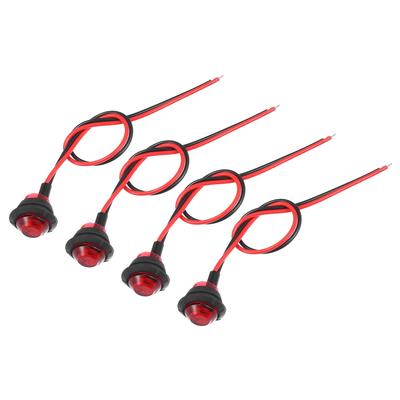 TUCKBOLD Plastic Waterproof Round Truck LED Trailer Lights | Marker Lights Red Set of 4