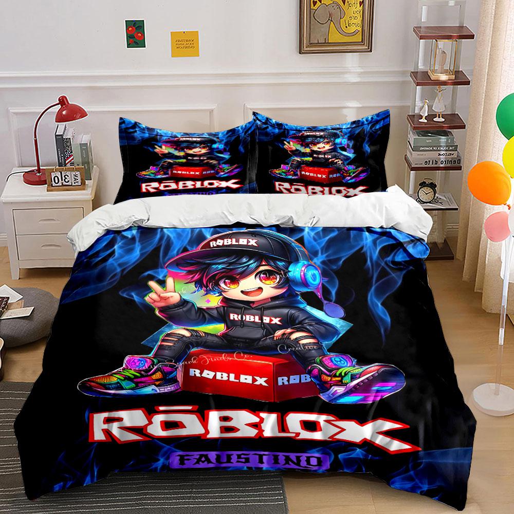 "Roblox Gamer Bedding Set" Bedding Duvet Cover Set Duvet Cover Pillowcases (1 * Duvet Cover 2 * Pillowcases, Without Duvet Insert)