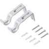 2/4pcs Wall-mounted Curtain Rod Support Extendable Metal Roman Pole Bracket Universal Adjustable Hanging Hooks
