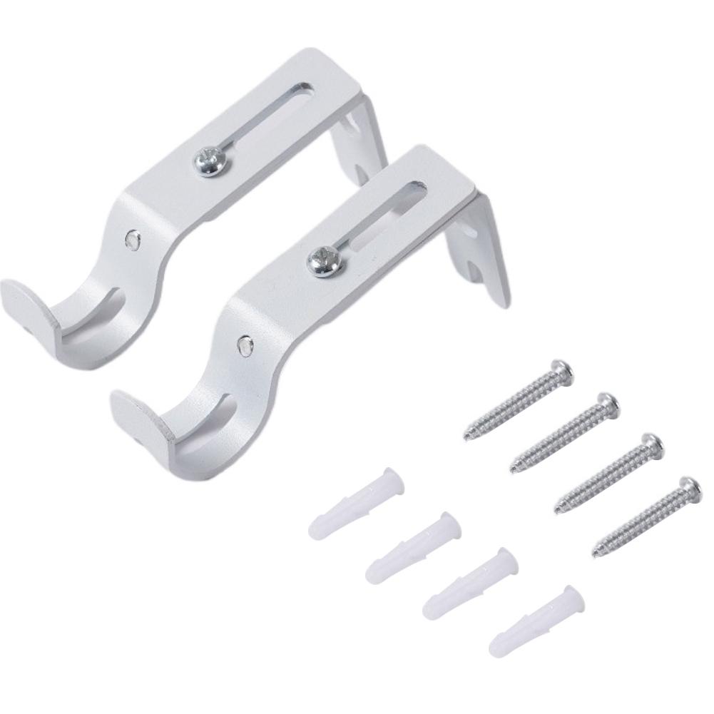 2/4pcs Wall-mounted Curtain Rod Support Extendable Metal Roman Pole Bracket Universal Adjustable Hanging Hooks