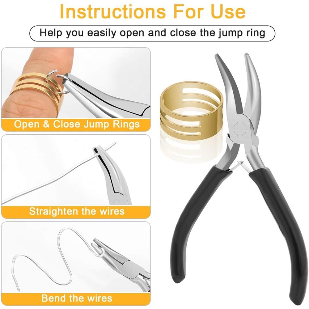1200Pcs Jump Rings Kit With Lobster Clasps,Plier,Tweezer & Storage Box For DIY Necklace Bracelet Earring Jewelry Making Repair
