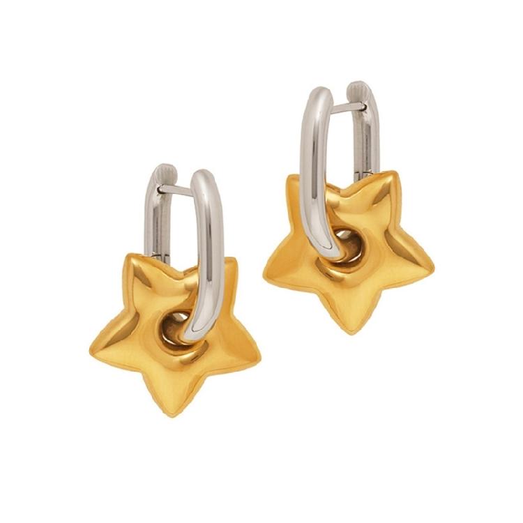 Star Dangle Earrings Drop Earring Stylish Pendant Earrings Stainless Steel Texture Ear Jewelry Present for Fashion Lover 1