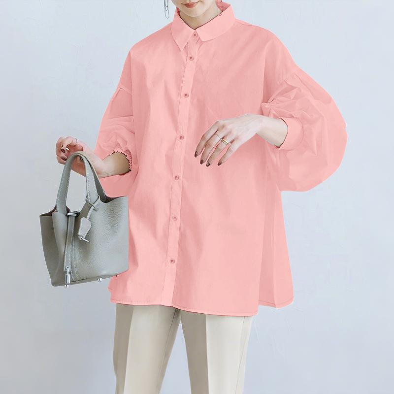 ZANZEA Women Turn Down Collar Loose Long Sleeve Button Blouse