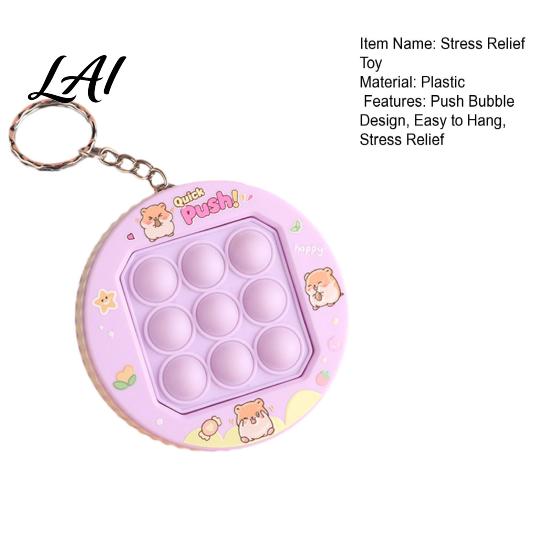 Game Machine Fidget Toy Push Bubble Console Keychain Stress Relief Mini Popping Purse Charm Backpack Bag Party Favors