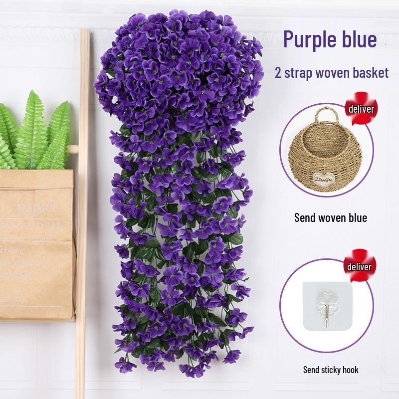 Artificial Violet Flower Vine - Silk Rose Hanging Decor for Weddings and Walls