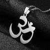Silver OM Buddha Element Necklace: Stainless Steel Yoga Protection Jewelry for Women