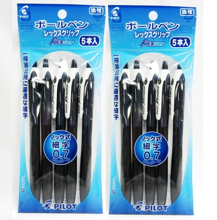 

Шариковая ручка Pilot Rexgrip черная 5 шт. PBRG50F5BB на масляной основе 0,7