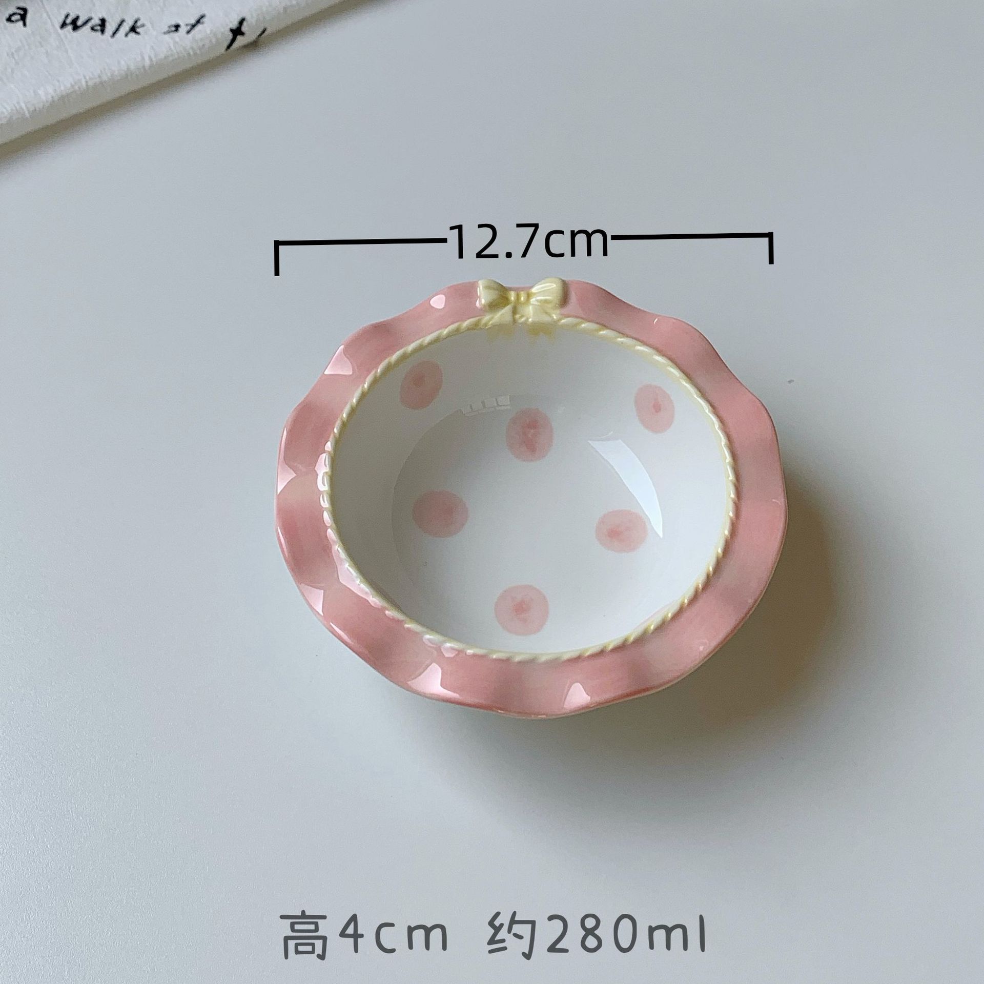 

INS Стиль Корейский Стиль Девушка Сердце Розовый Керамический Набор Столовых Приборов Горошек Бантик Милая Маленькая Миска Рисовая Чаша Глубокие Тарелки Милые Тарелки