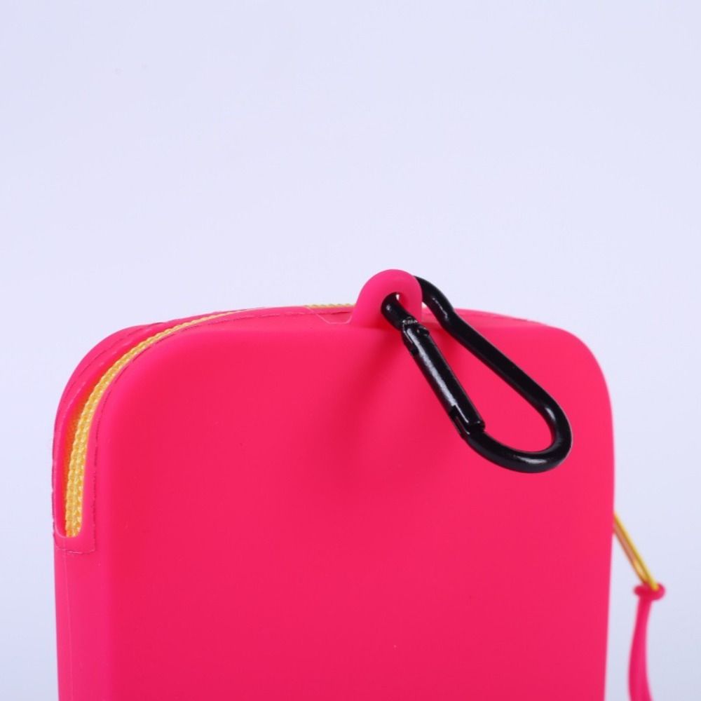 Portable Silicone Coin Purse Waterproof Solid Color Earphone Bag Zipper Small Item Bag Students