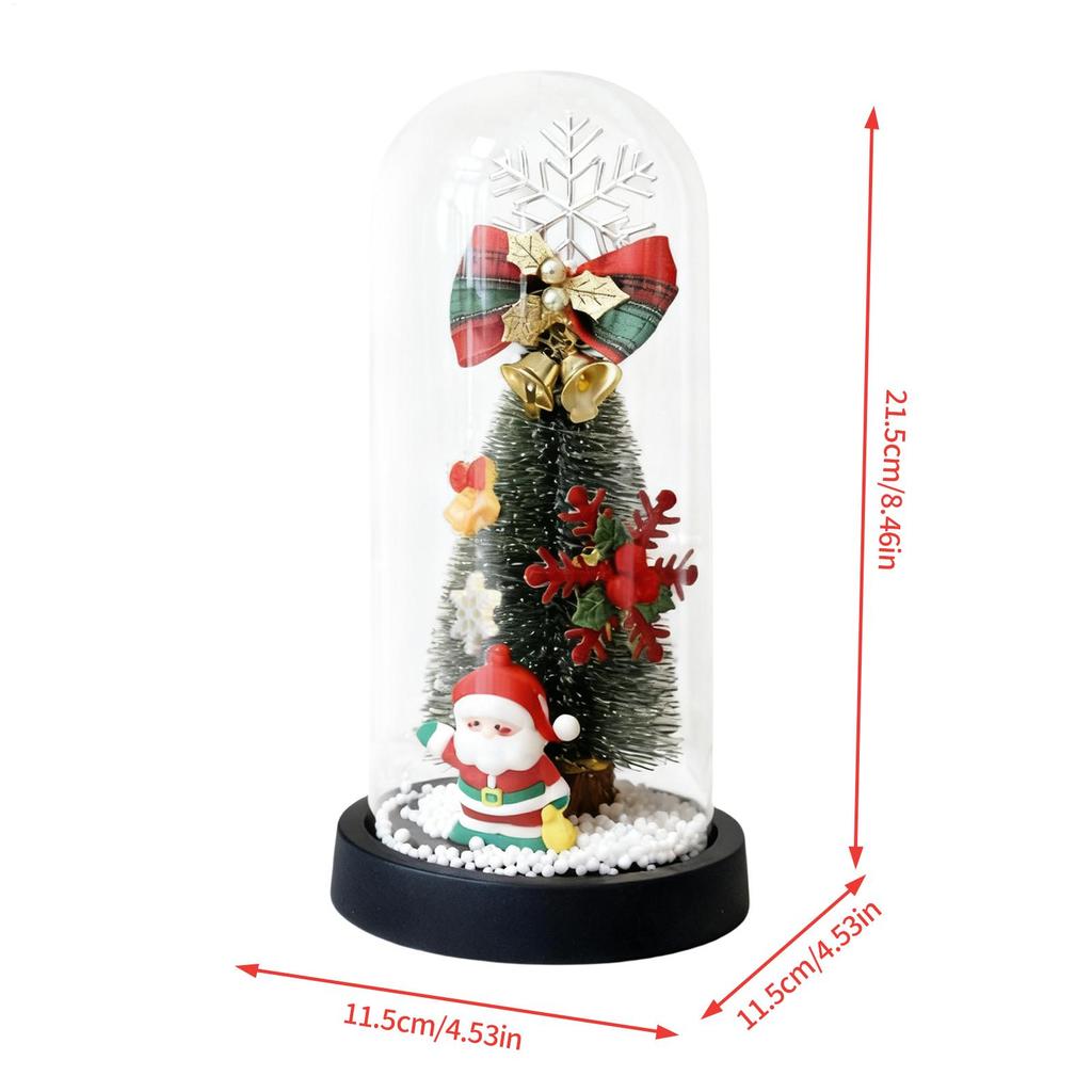 Christmas Nightlight Transparent Glass Christmas Decoration Lamp Glass Dome Ornaments Table Night Lights For Living Room Bedroom