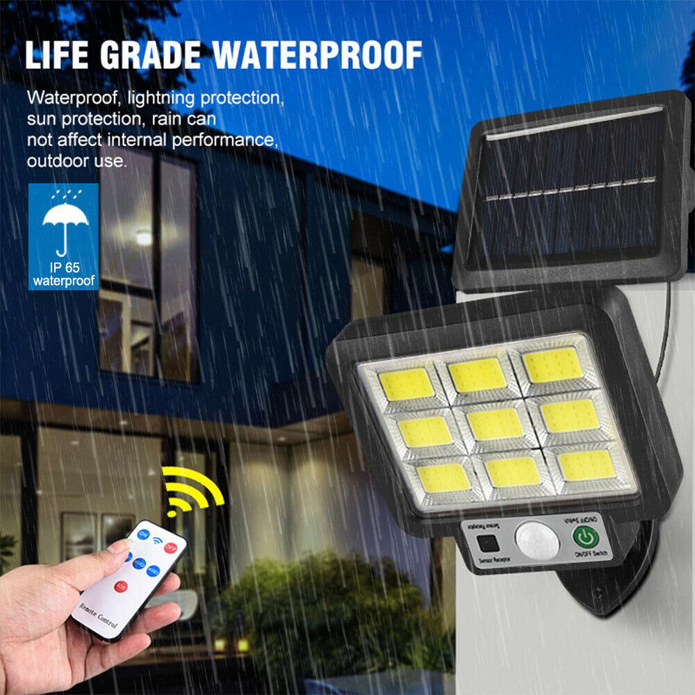 Solar LED Lights Outdoor Waterproof Motion Sensor 3 Modes 72/108/117COB Solar Flood Wall Lamp Street Garden Porch Garage Light
