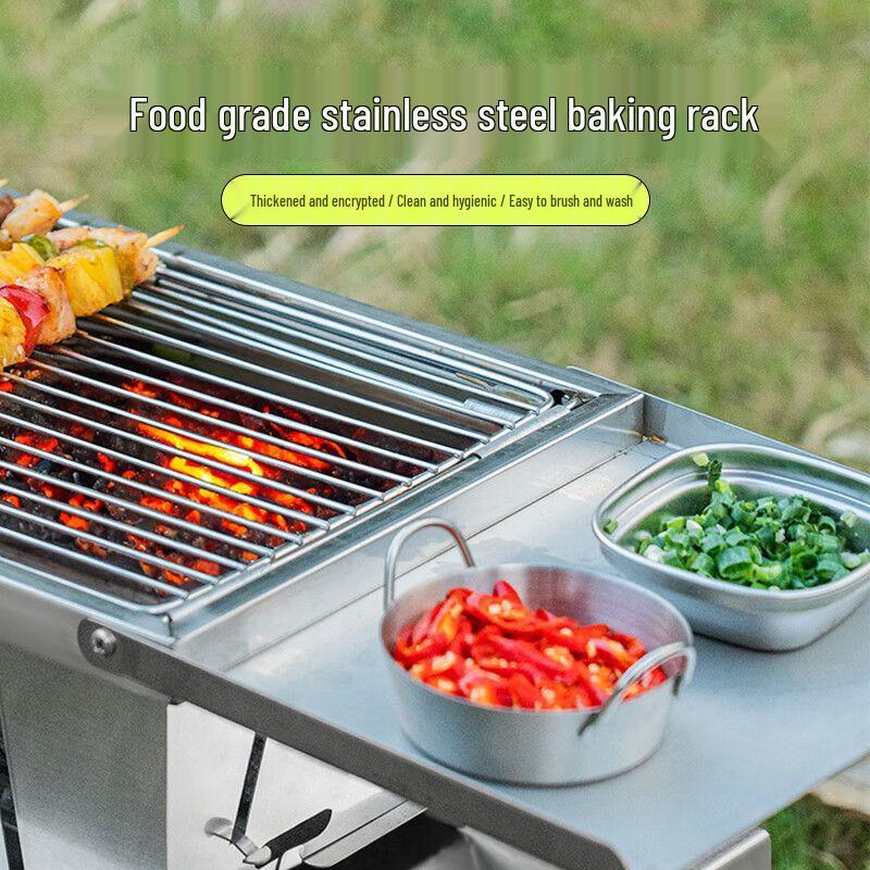 Explorer Foldable Outdoor Stainless Steel Charcoal BBQ Grill