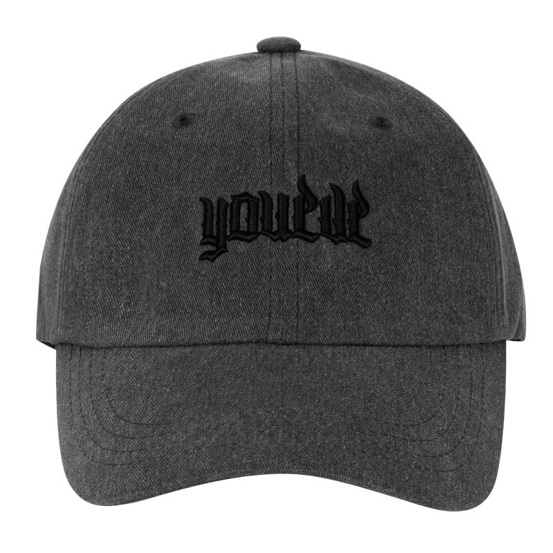 Yuibeu Pigment Fire Logo Overball Cap Dark Gray