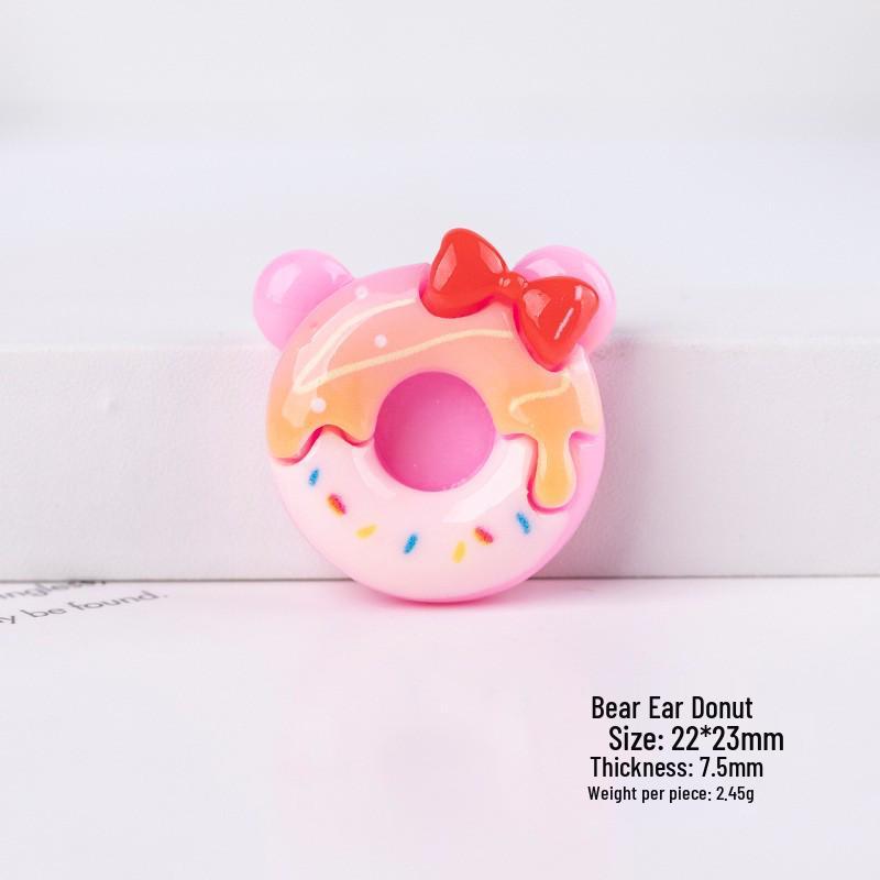 Cartoon Donut Resin Accessories: DIY Cream Glue Stickers for Phone Cases, Water Bottles, Refrigerators, and Storage Boxes.