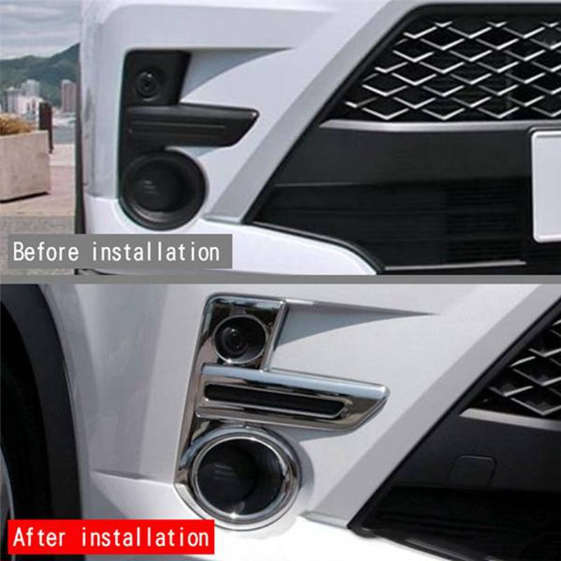 Car Chrome Front Fog Light Lamp Cover Trim Foglight Bezel Decoration Frame Replacement Accessories For Toyota Raize 200 Series-A