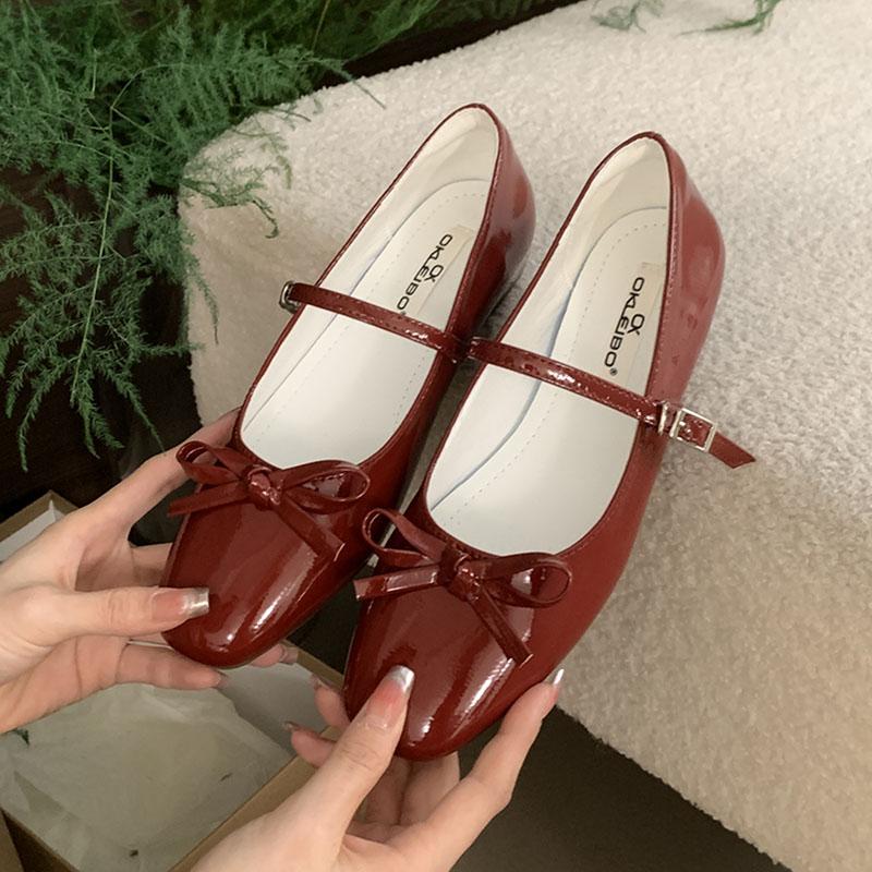 Fashion Fashion Buckle Strap Women Flats With Shoes Female Shallow Soft Footwear Butterfly-Knot Ladies Flats Mary Janes Lolita Shoes