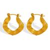 18K Gold Plated Titanium Steel Wave Hoop Earrings