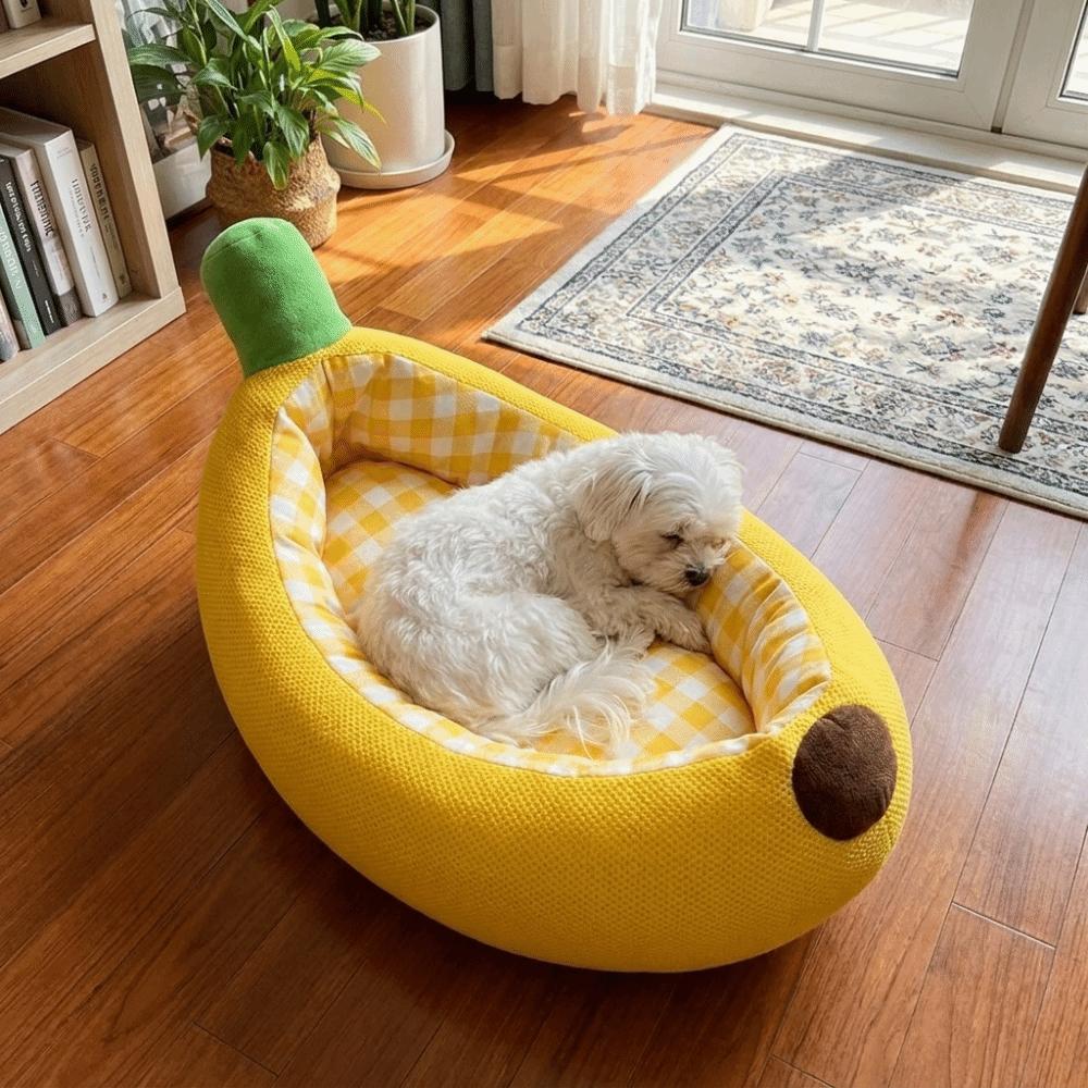 Warm Plush Banana Boat Pet Nest Soft Pet Sofa Bed Pet Furniture Cat Mat Cat Dog