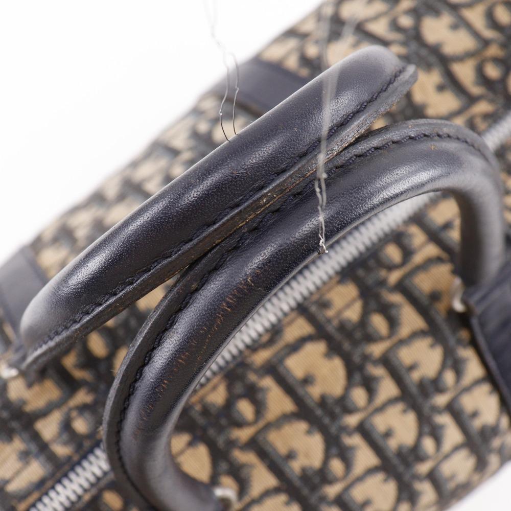 Dior Trotter Boston Bag Mini Boston Vintage Beige Canvas Unisex Used