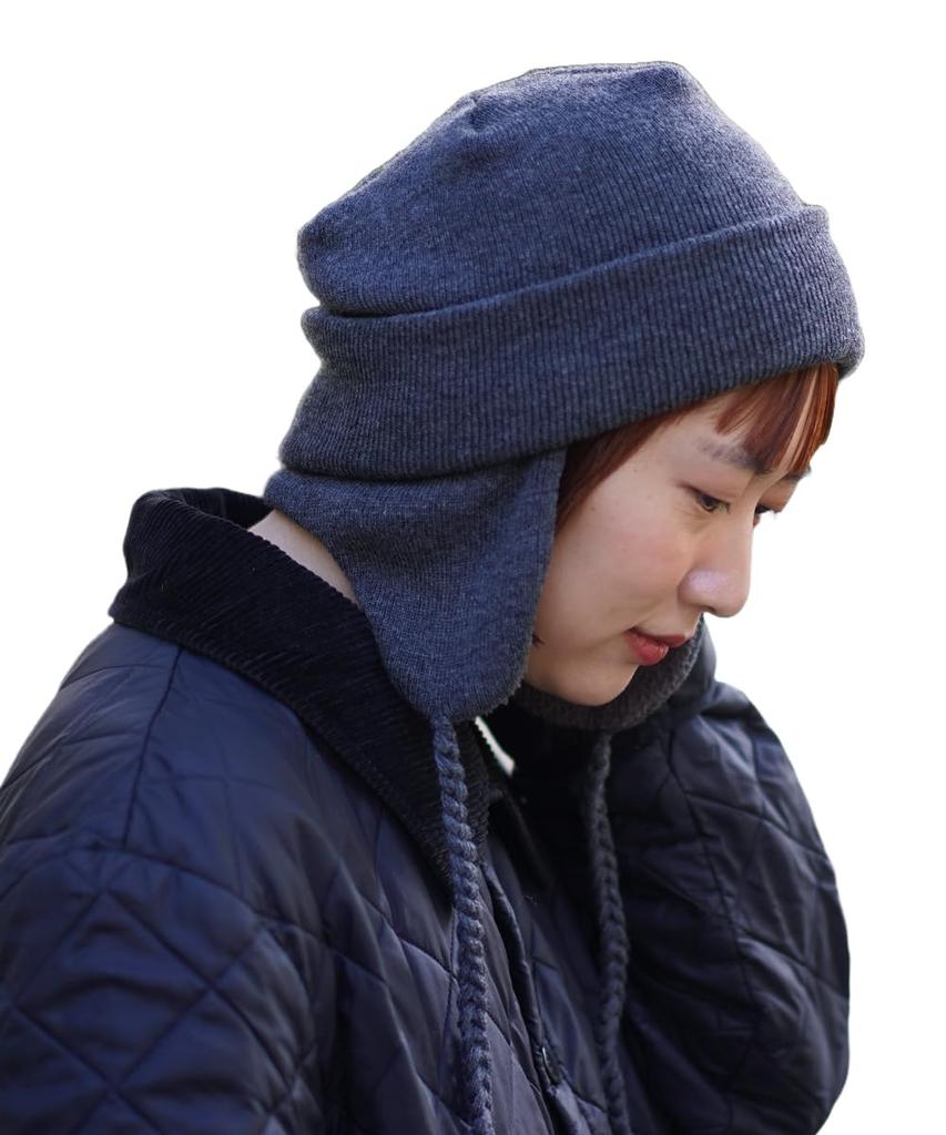[NAKOTA] Ear Cover Flight Knit Watch, Ear-Eared Knit Cap, Knit Hat, Hat, Men's, Women's, Large Size, Deep, Warm, Thermal, Cold Protection, Winter,