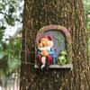 Drinking Dwarf Window Pendant Resin Courtyard Garden Decor Creative Outdoor Ornament Fairy Tale Sculpture for Home Decoration